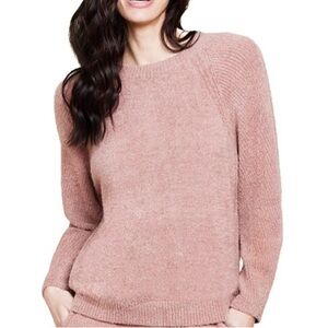 Barefoot Dreams Dark Pink Crew Neck Sweater